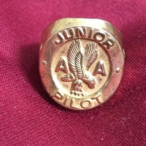 Vintage Brass American Airlines Junior Pilot ring